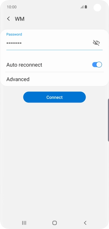 Key in the password for the Wi-Fi network and press Connect.