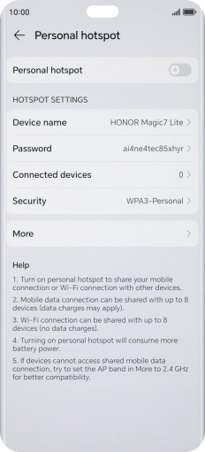 Press Password and key in the required password.