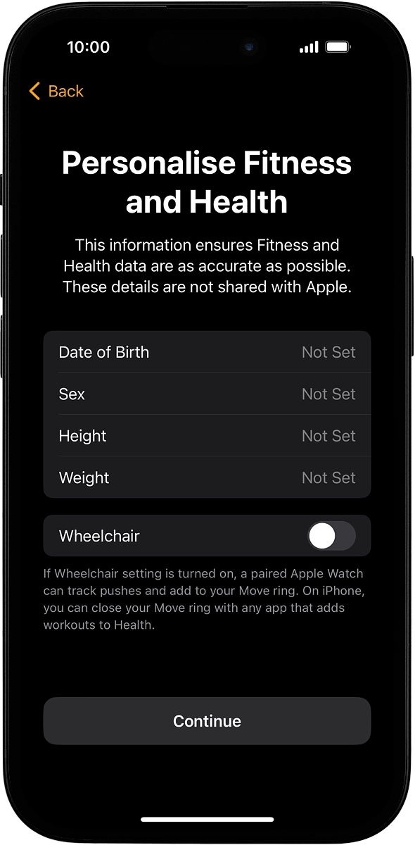 On your phone: Follow the instructions on the screen to select the required settings and press Continue.