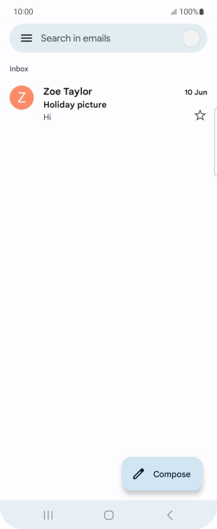 Press the email account icon.