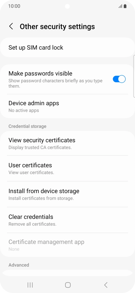Press Set up SIM card lock.
