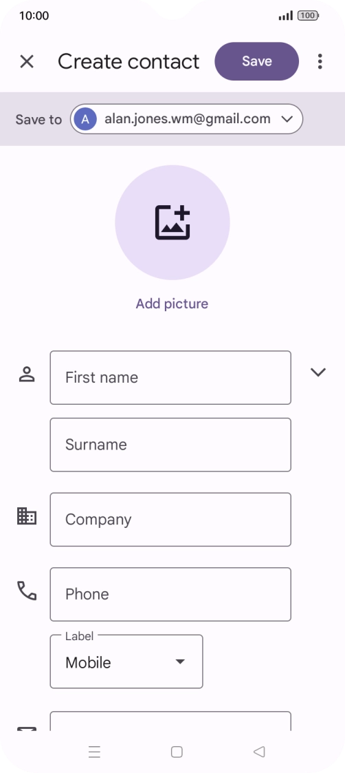 Press the address book drop down list.