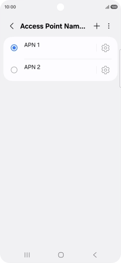 Press the field next to the data connection to activate it.
