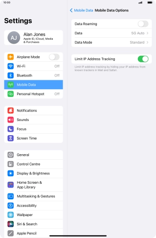 Press the indicator next to 