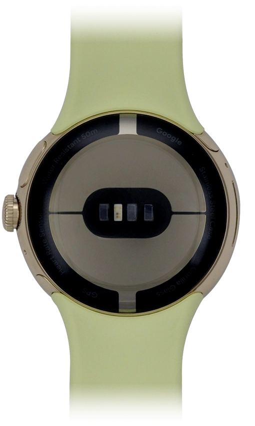 Place the back of your smartwatch on the magnetic charger allowing it to click into place.