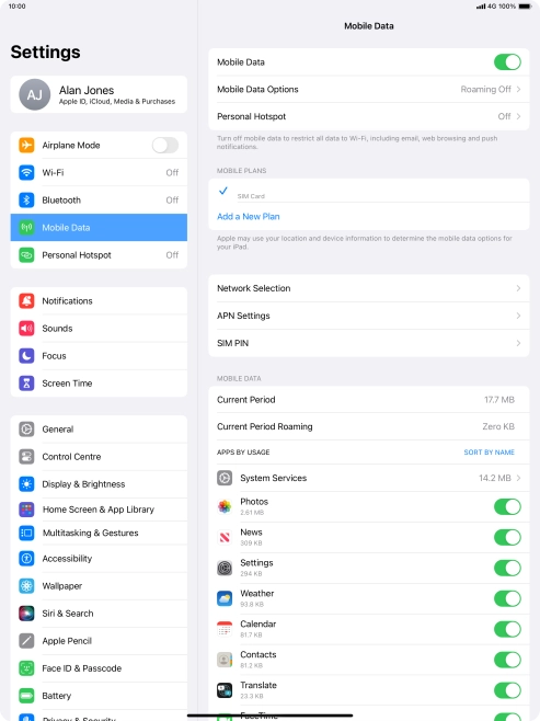 Press the indicator next to 
