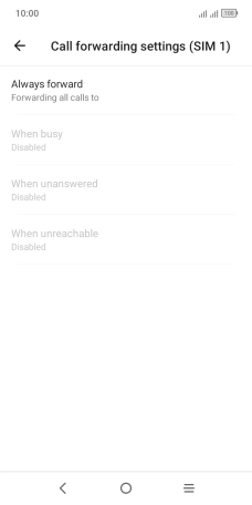 Press the required divert type.