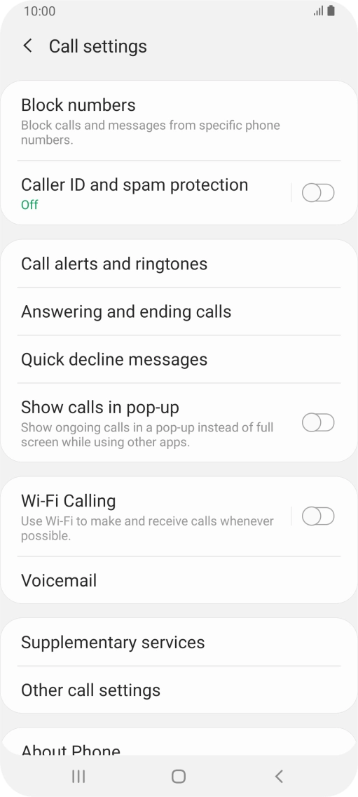 Press Supplementary services.