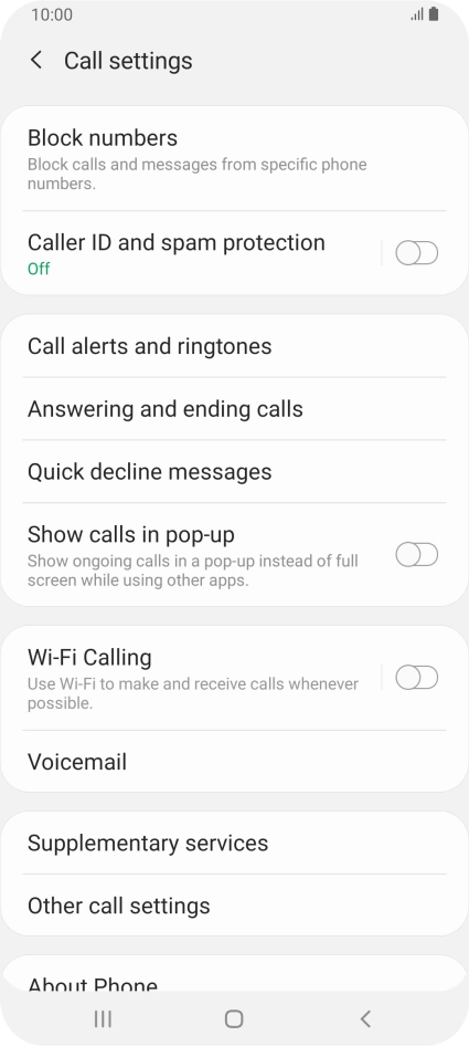 Press Supplementary services.