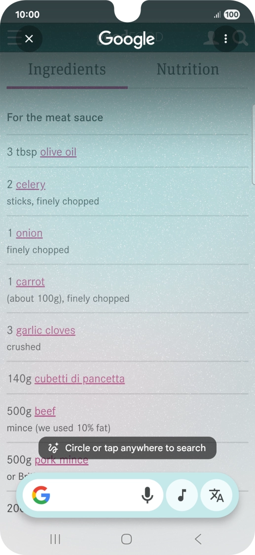 Press the translation icon.