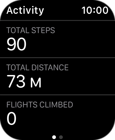 Hard press the screen and follow the instructions on the screen to see an activity summary for the current week or to adjust the daily activity goal.