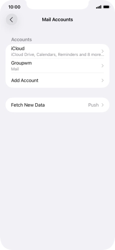 Press the name of the email account you've just set up.