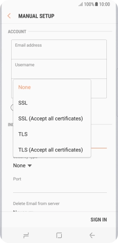 Press None to turn off the function.