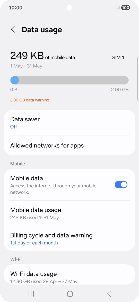 The total data usage is displayed.