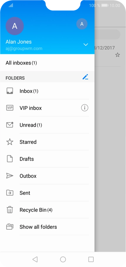 Press the drop down list.
