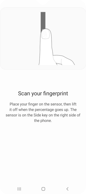 Follow the instructions on the screen to create the phone lock code using your fingerprint.