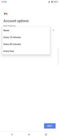 Press the required setting.