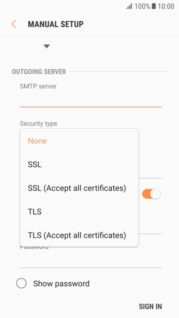 Press None to turn off the function.