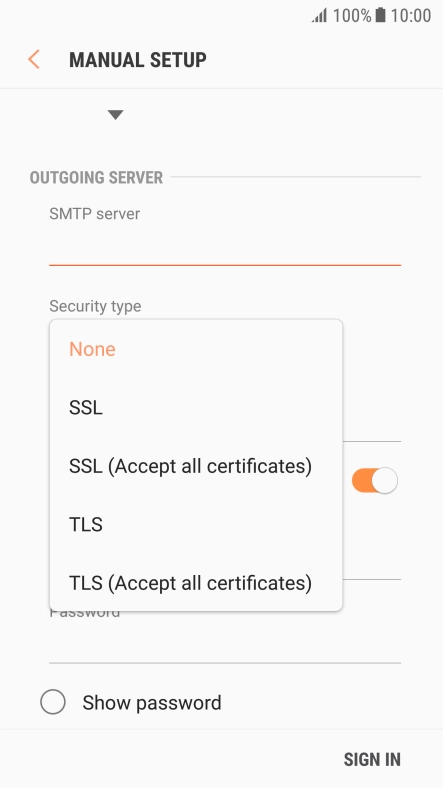 Press None to turn off the function.