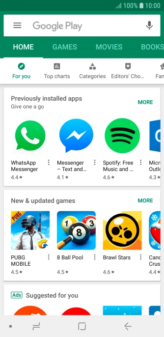 Slide your finger right starting from the left side of the screen.