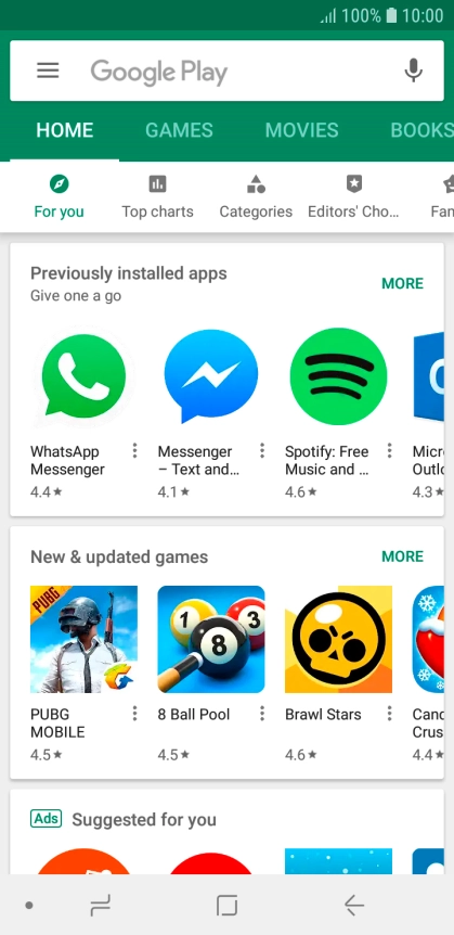 Slide your finger right starting from the left side of the screen.