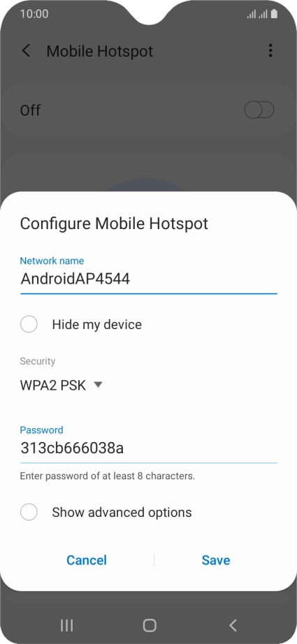 Press the field below 