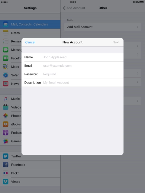 Press Name and key in the required sender name.