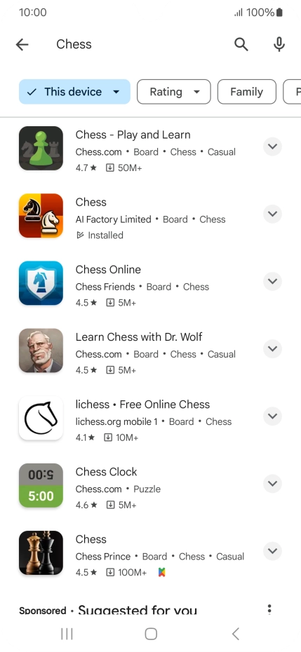 Press the required app.