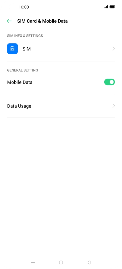 Press the name of the SIM.