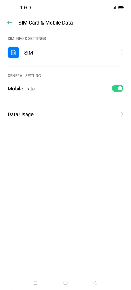 Press the name of the SIM.