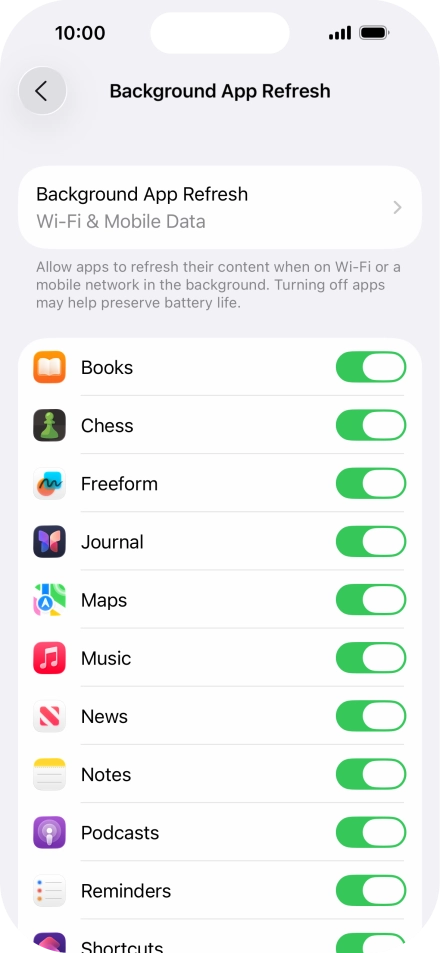 Press Background App Refresh.