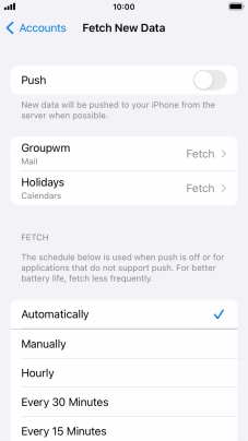 If you turn off the function, press the required setting.