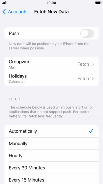 If you turn off the function, press the required setting.