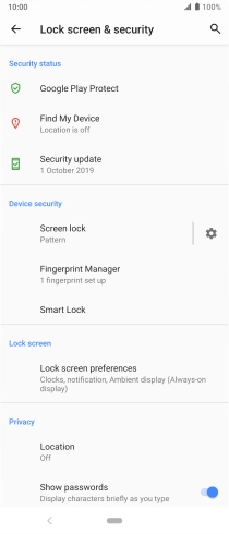 Press Screen lock and key in the current phone lock code.