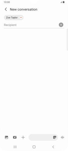 Press the text input field and write the text for your MMS.