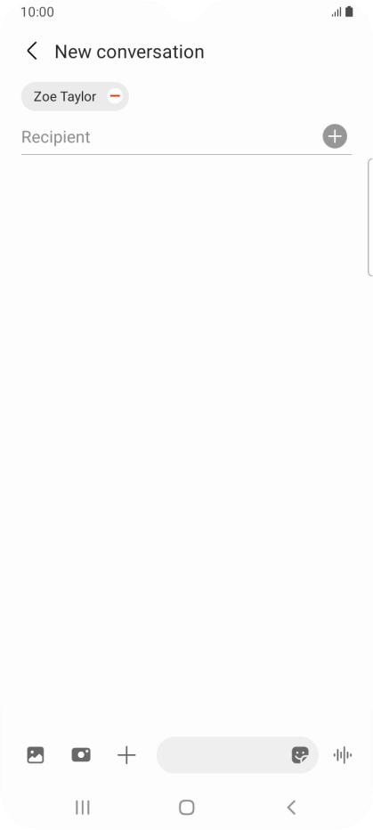 Press the text input field and write the text for your SMS.