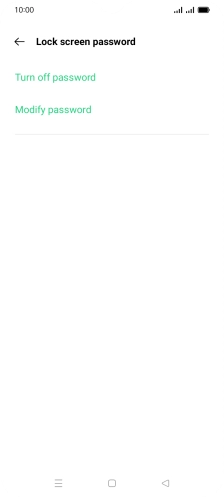 Press Turn off password.