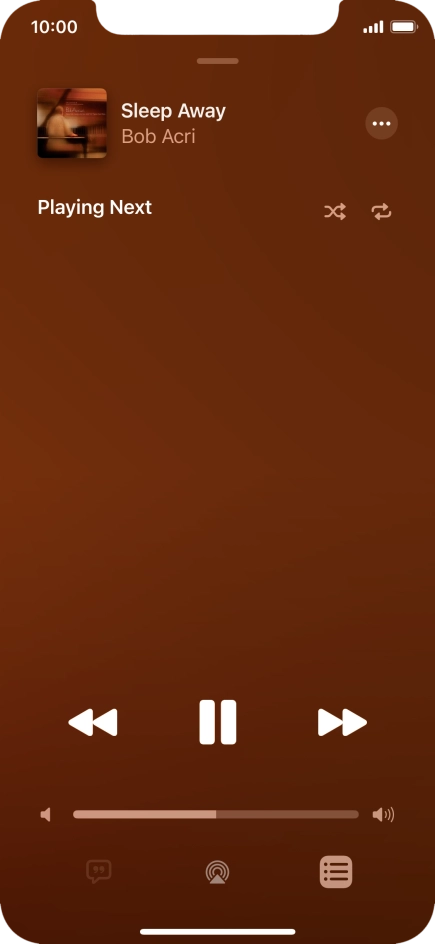 Press the shuffle icon to turn the function on or off.