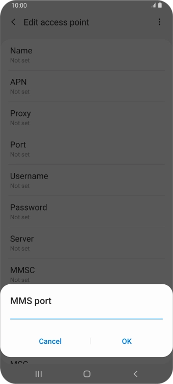 Key in 8080 and press OK.