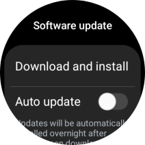 Press Download and install. If a new software version is available, it's displayed. Follow the instructions on the screen to update the smartwatch software.