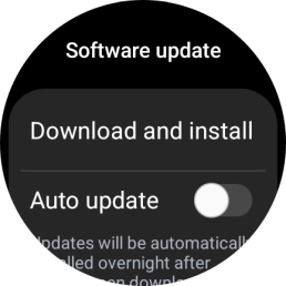 Press Download and install. If a new software version is available, it's displayed. Follow the instructions on the screen to update the smartwatch software.