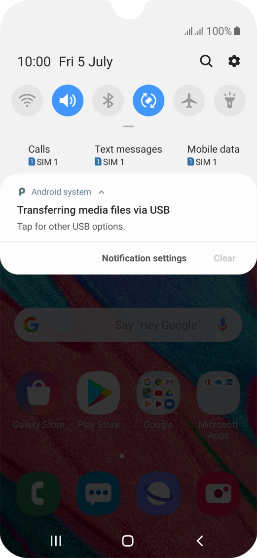 Press Tap for other USB options..