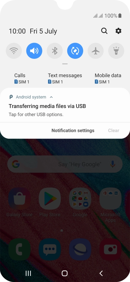Press Tap for other USB options..