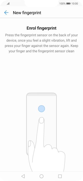 Follow the instructions on the screen to create the phone lock code using your fingerprint.