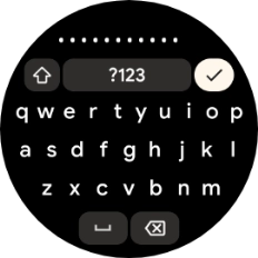 Key in the password for the Wi-Fi network and press the confirm icon.