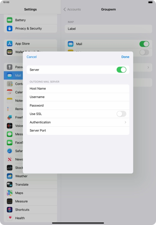 Press the indicator next to 