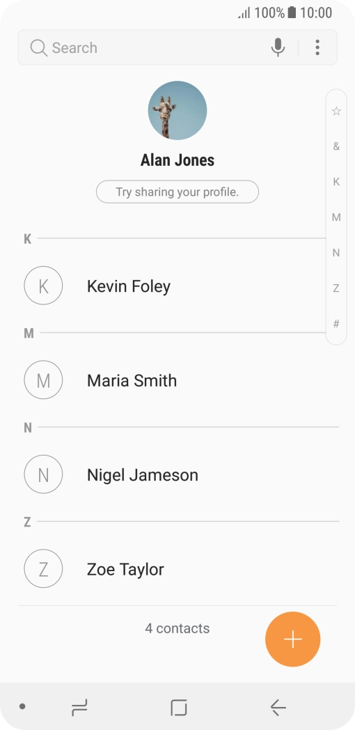 Press the new contact icon.