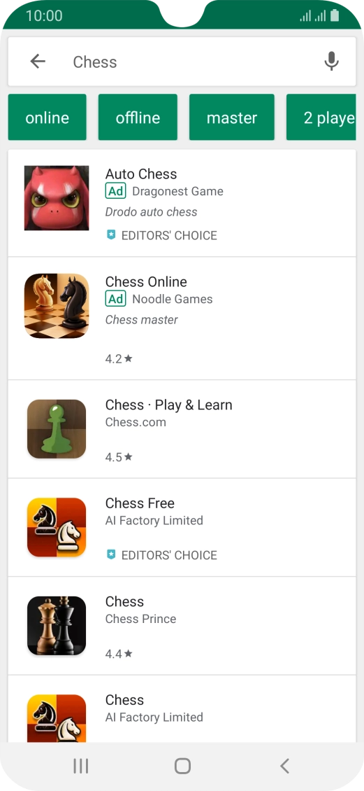 Press the required app.