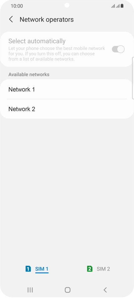 Press the required network.
