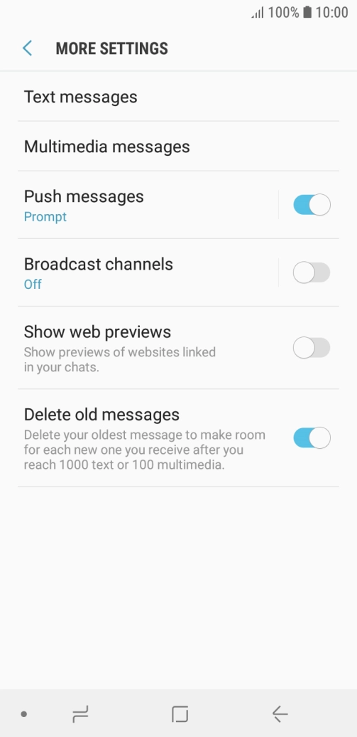 Press Text messages.
